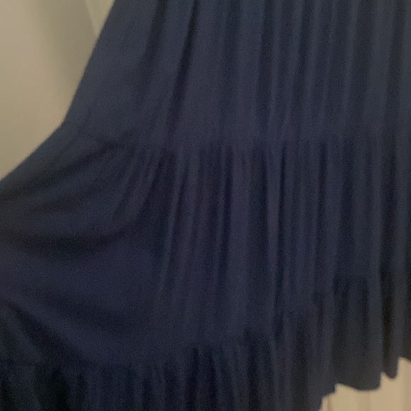 Navy Large Knox Rose MIDI Dress with Flutter Sleeves - Picture 6 of 6